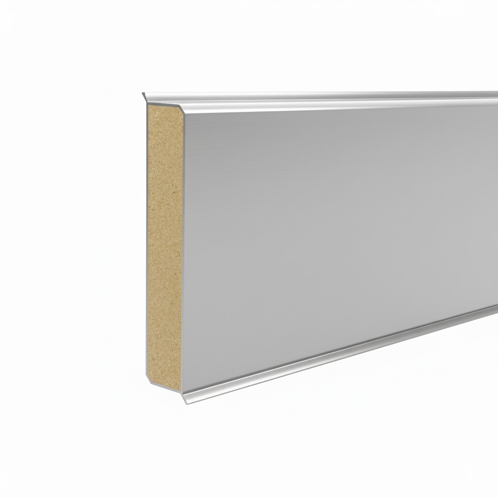 Döllken Kernsockelleiste Cubu flex life 60 - Platinsilber 1246