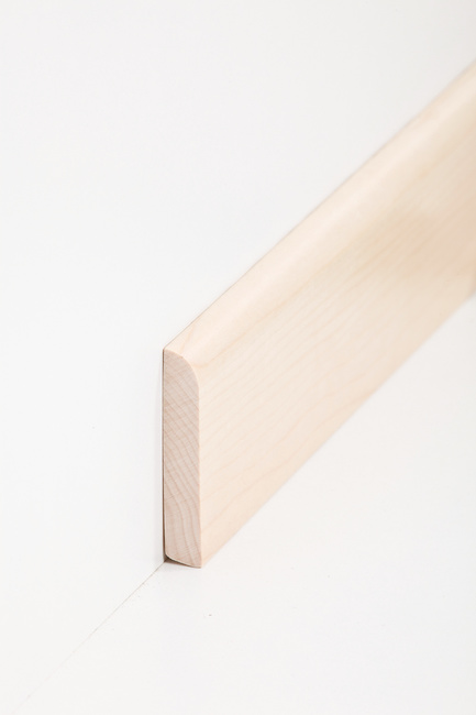 Südbrock Holz-Sockelleiste Ahorn lackiert | 10x58 mm | abgerundete Kante