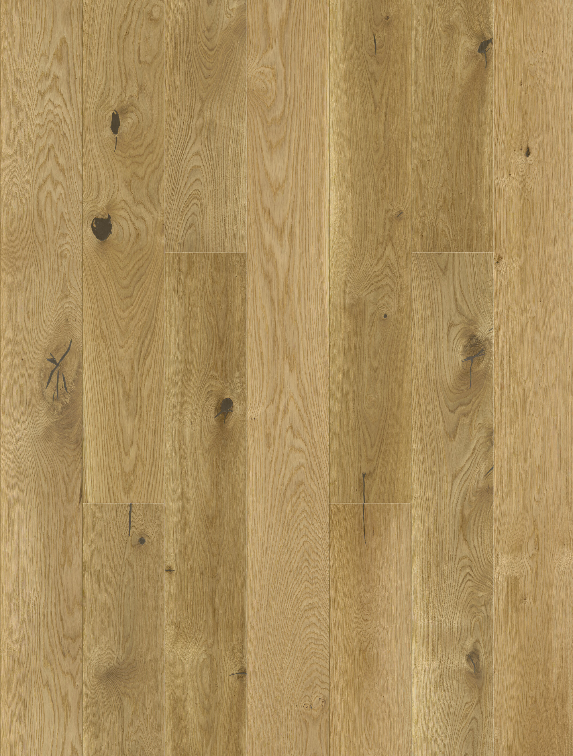 Holzboden aus Eichenparkett mit natürlichen Astlöchern und einzigartiger Maserung