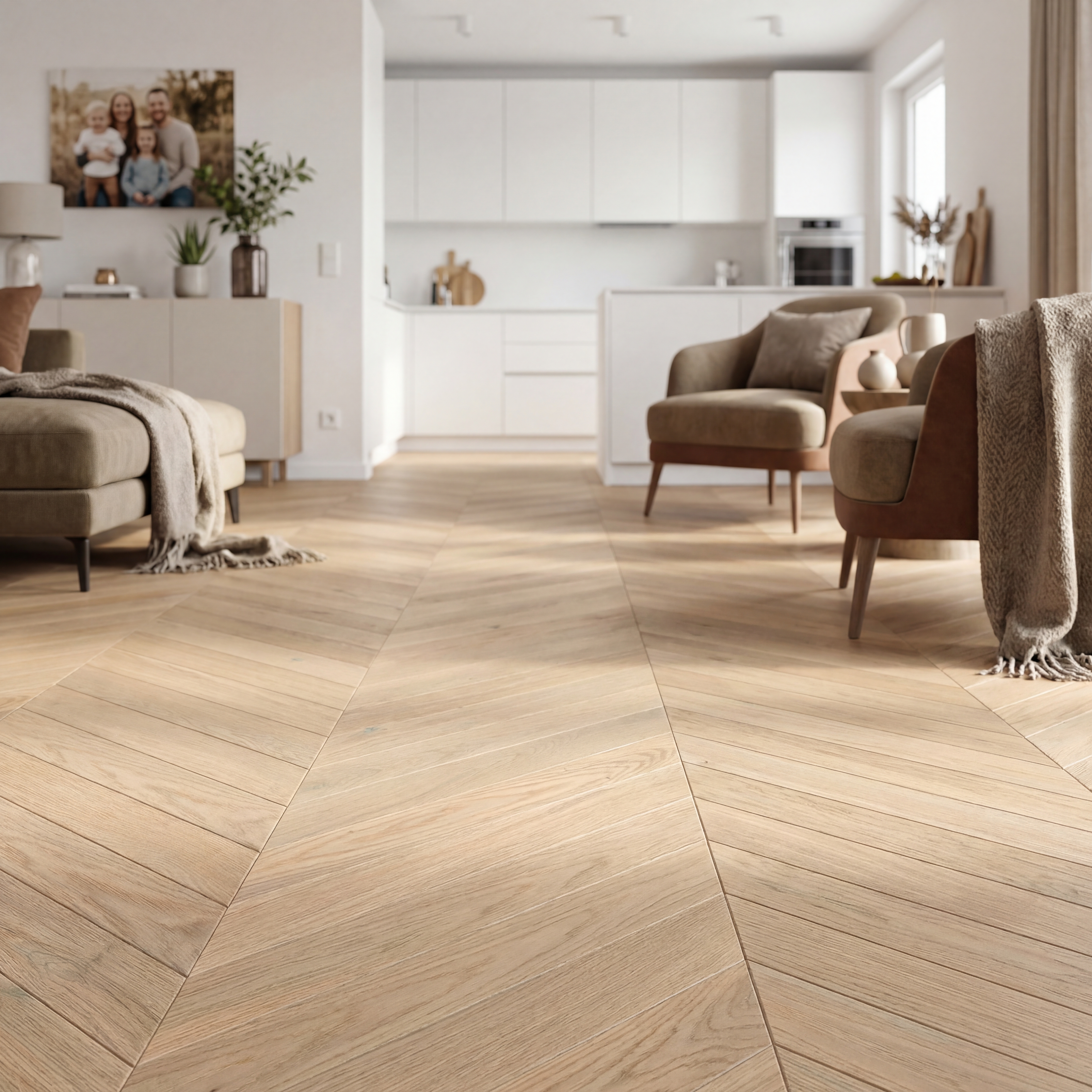 JOKA® 140 LOFT CHEVRON / Fertigparkett 2-S mit Nut&Feder-System | FE214 Eiche g.cremeNATURE V4ÖL