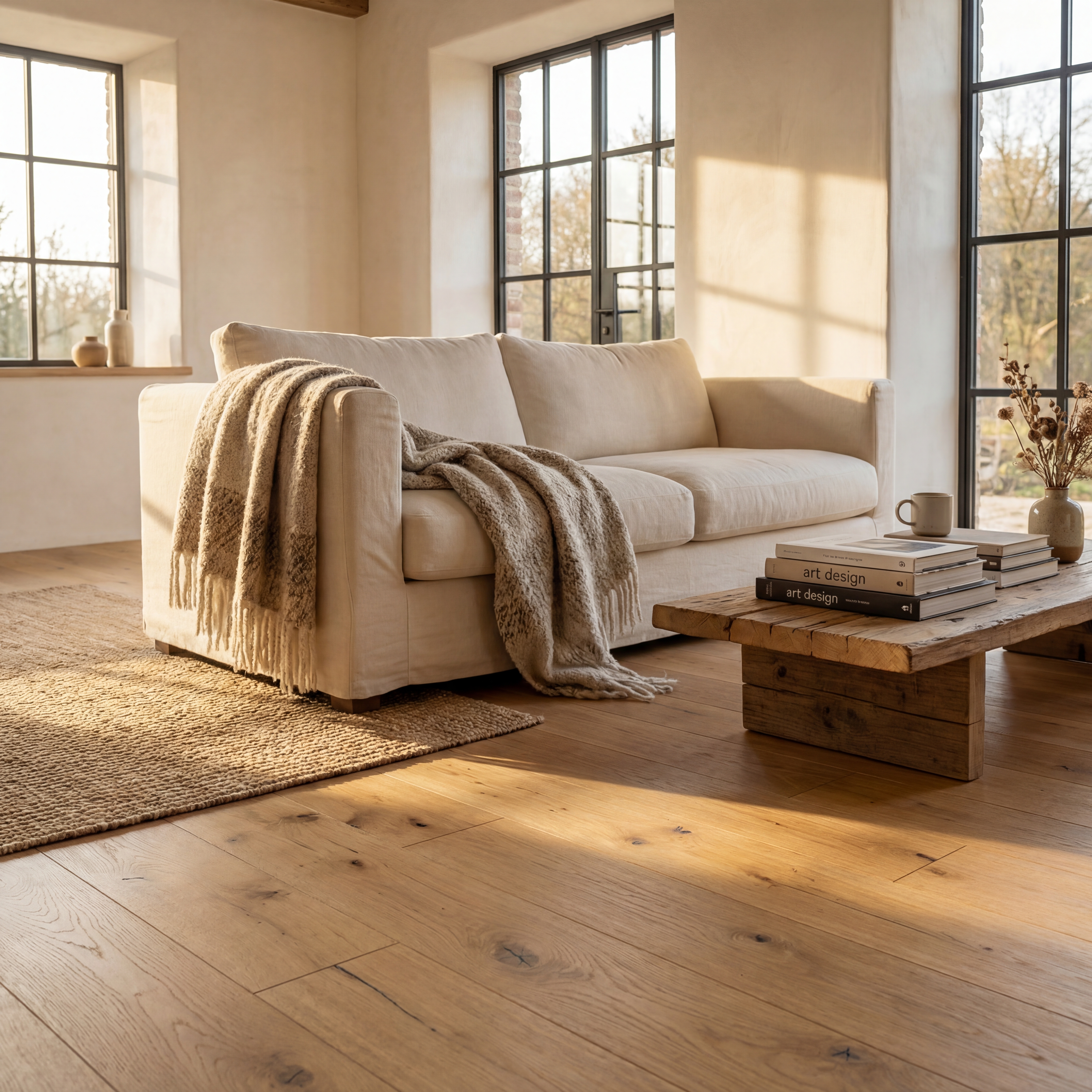 Admonter Floors 3S-Parkett Eiche Stone Rustic, gebürstet - grauweiß geölte Landhausdiele