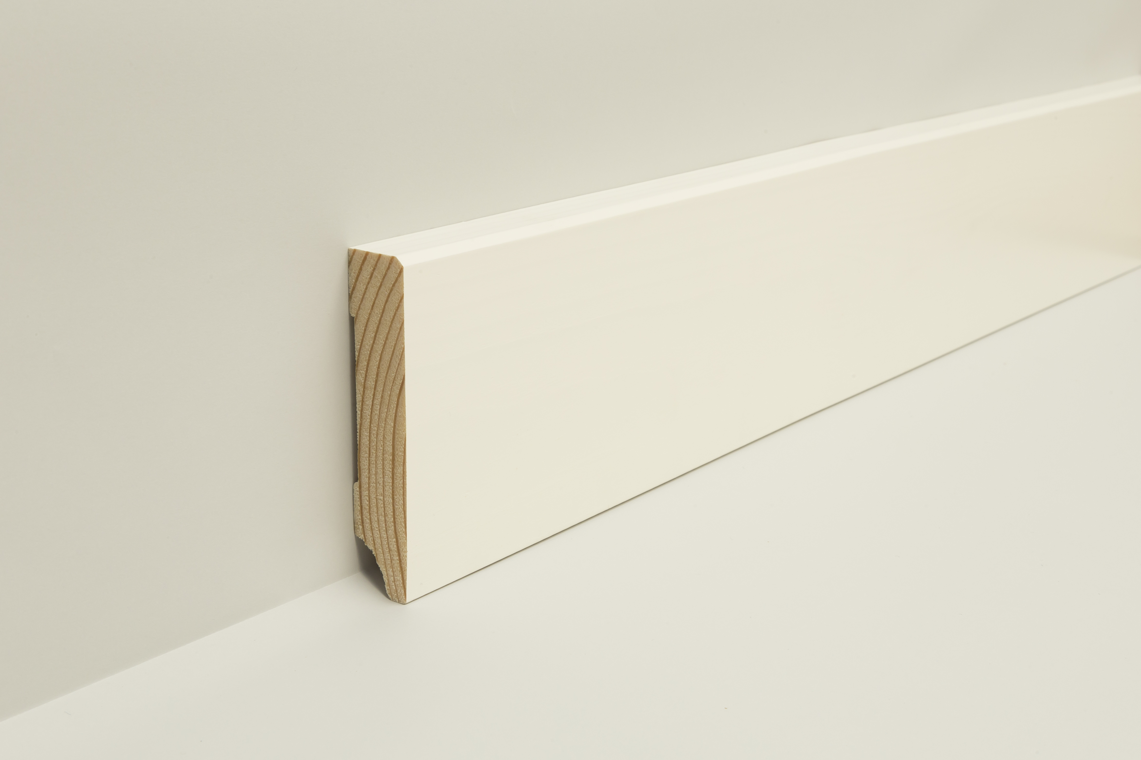 Sockelleiste Kiefer weiß lackiert (9010) WL10 18x80mm weiß FASE #613NEU