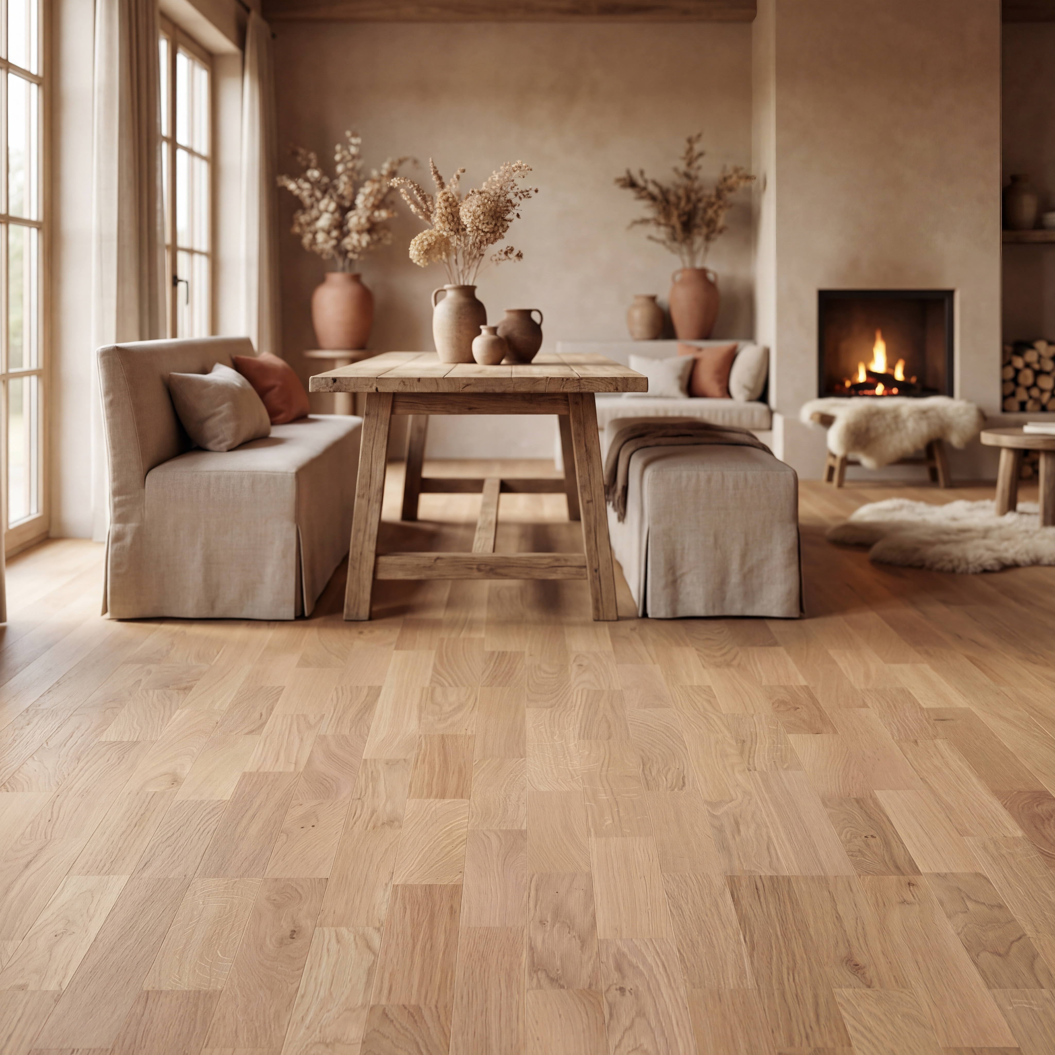 JOKA KINGSTON 535SB | E1824 Eiche creme NATURE ÖL | 3-Schicht Fertigparkett als Schiffsboden 3-Stab