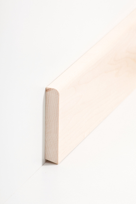 Südbrock Holz-Sockelleiste Ahorn lackiert | 13x70 mm | abgerundete Kante