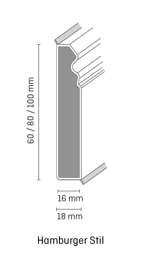 Döllken Kernsockelleiste Hamburger Stil 100 - Perlweiß 1013