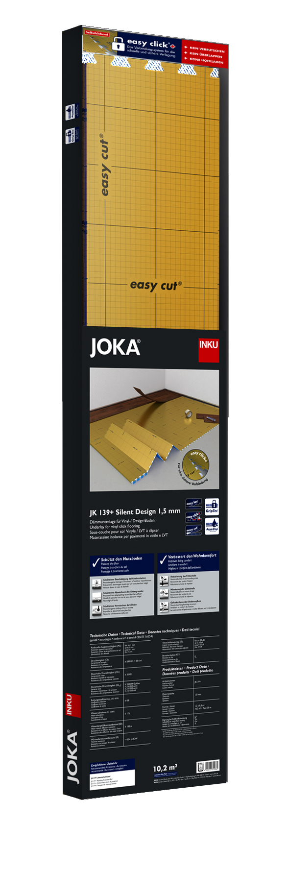 JK139+ Silent Design Unterlage 1,5mm mit Anti-Rutsch Oberfläche mit AluTape