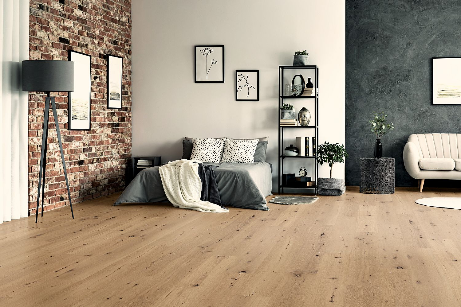 CaronaFloors 3S-Parkett LHD Eiche Luzzi gebürstet rohholzoptik geölt