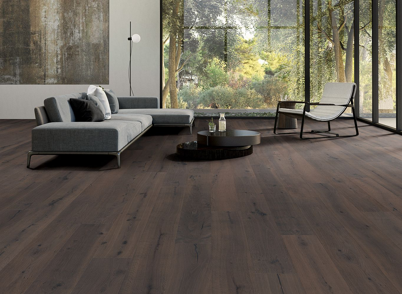 CaronaFloors 3S-Parkett LHD Eiche Villanova gebürstet vergraut geöl