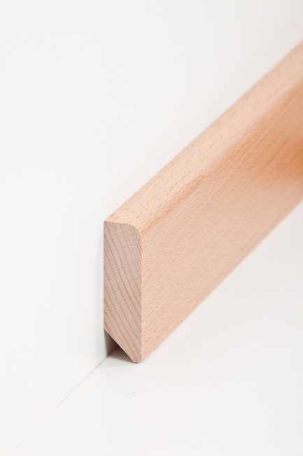 Südbrock Holz-Sockelleiste Buche lackiert | 16x58 mm | abgerundete Kante