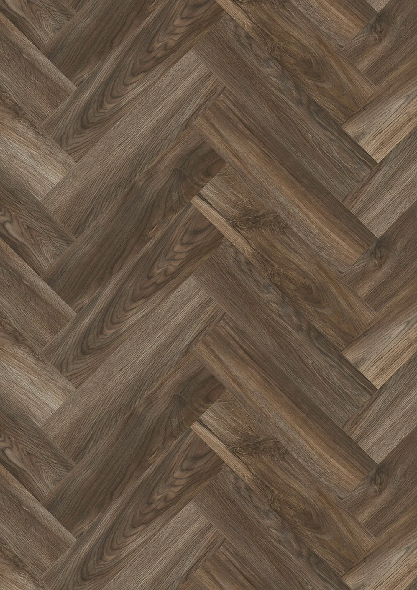 DESIGN 555 Wooden Evolut Herringbone (Fischgrät) Click - 106 Mud Oak EIR