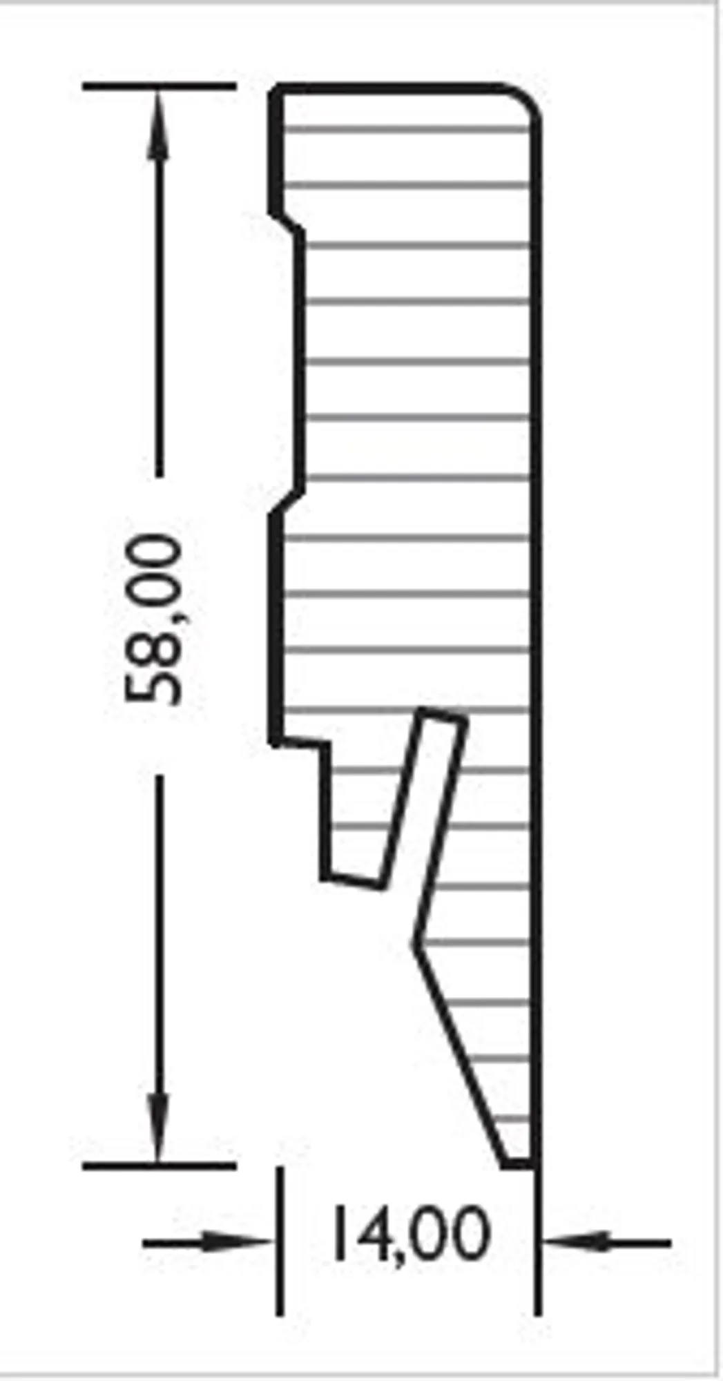 JOKA Sockelleiste foliert 14x58 mm FO#458 Profil #458 mit FinishFolie Oberfläche