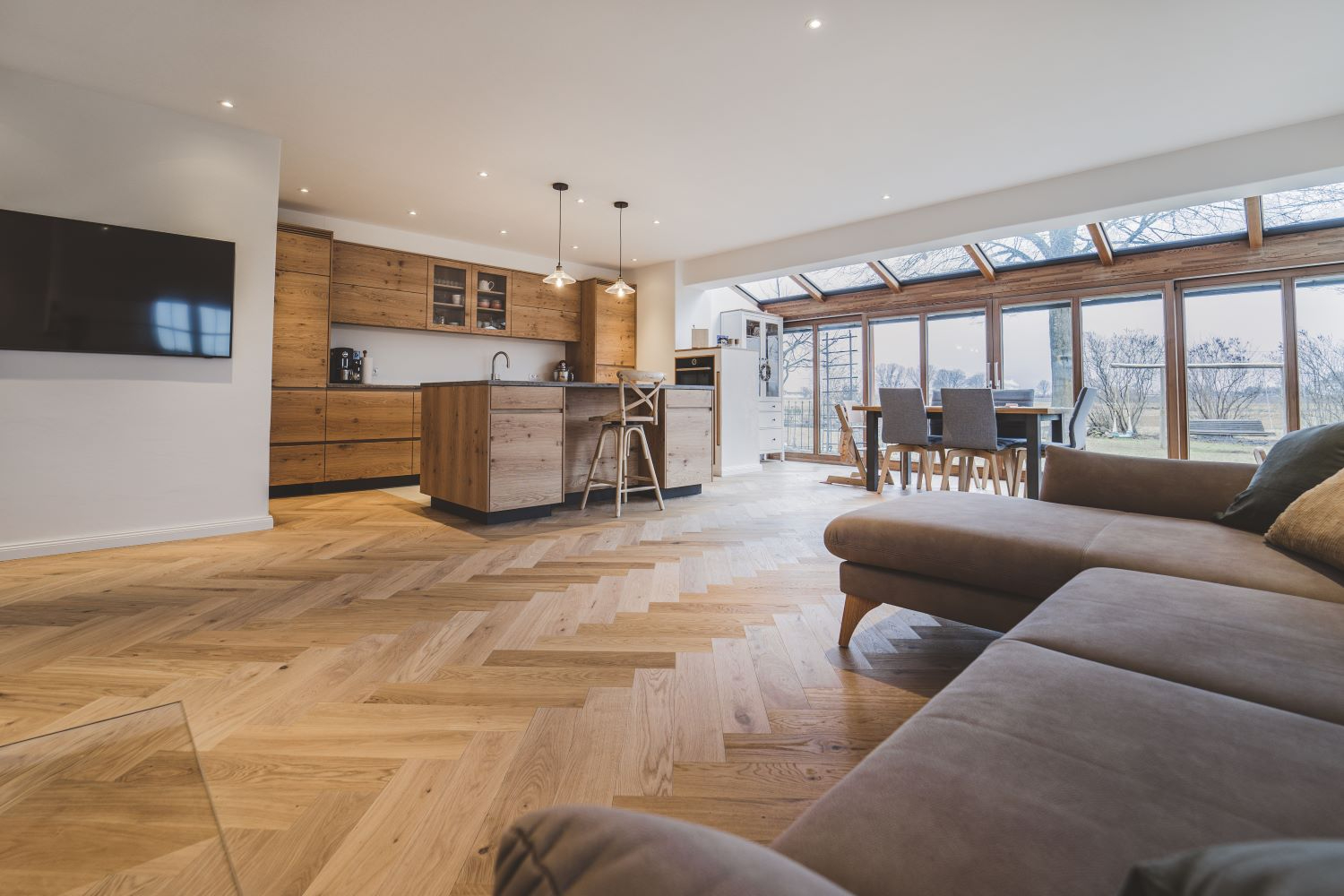 Admonter Parkett Twin Eiche Basic (2-Schicht) für Fischgrät-Verlegung