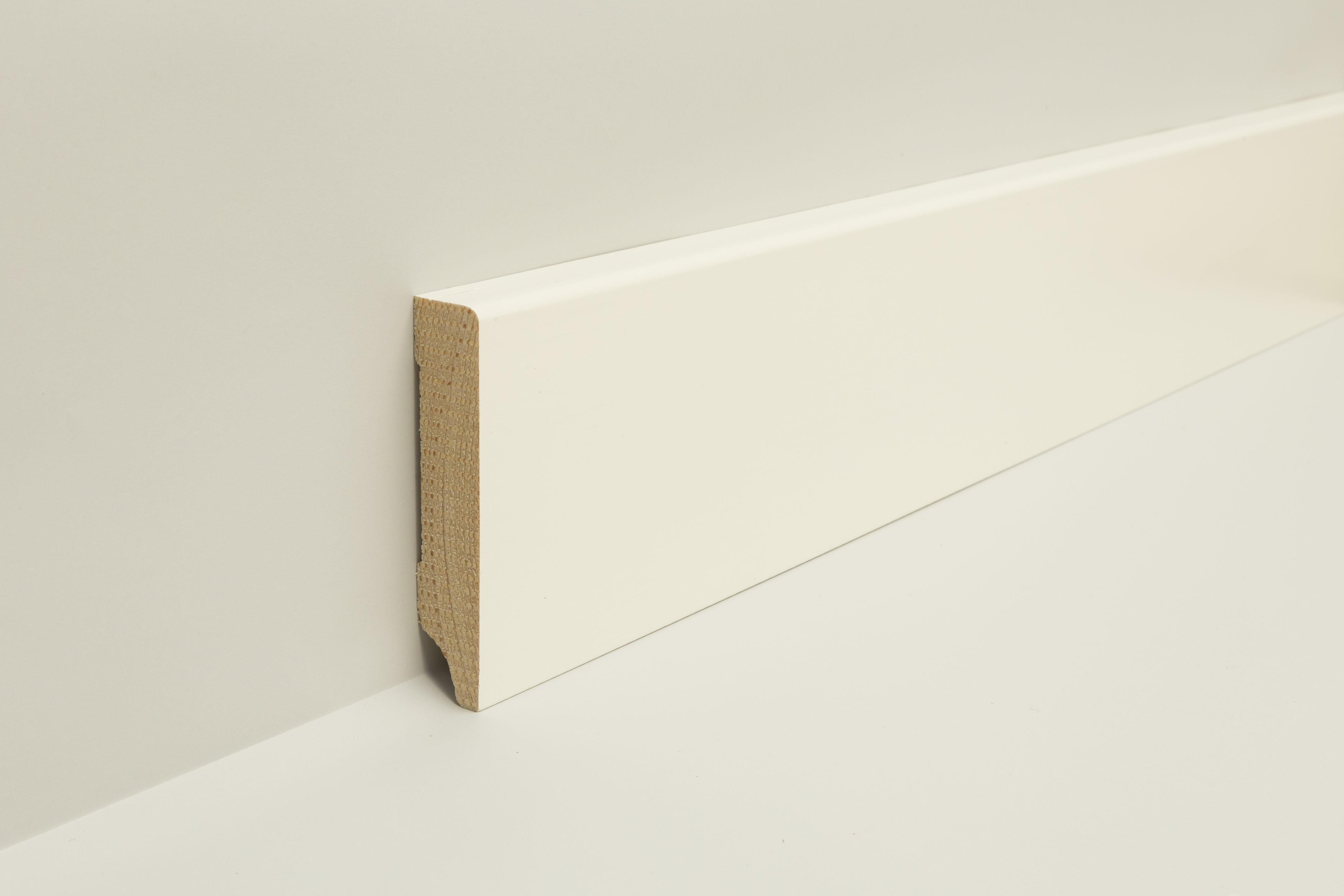 Sockelleiste Kiefer weiß lackiert (9010) WL10 16x78mm weiß CUBE #632NEU