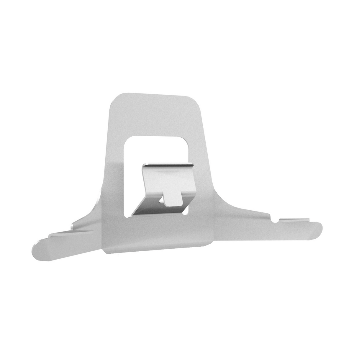 Silberne Metallhalterung zur Befestigung verschiedener Gegenstände