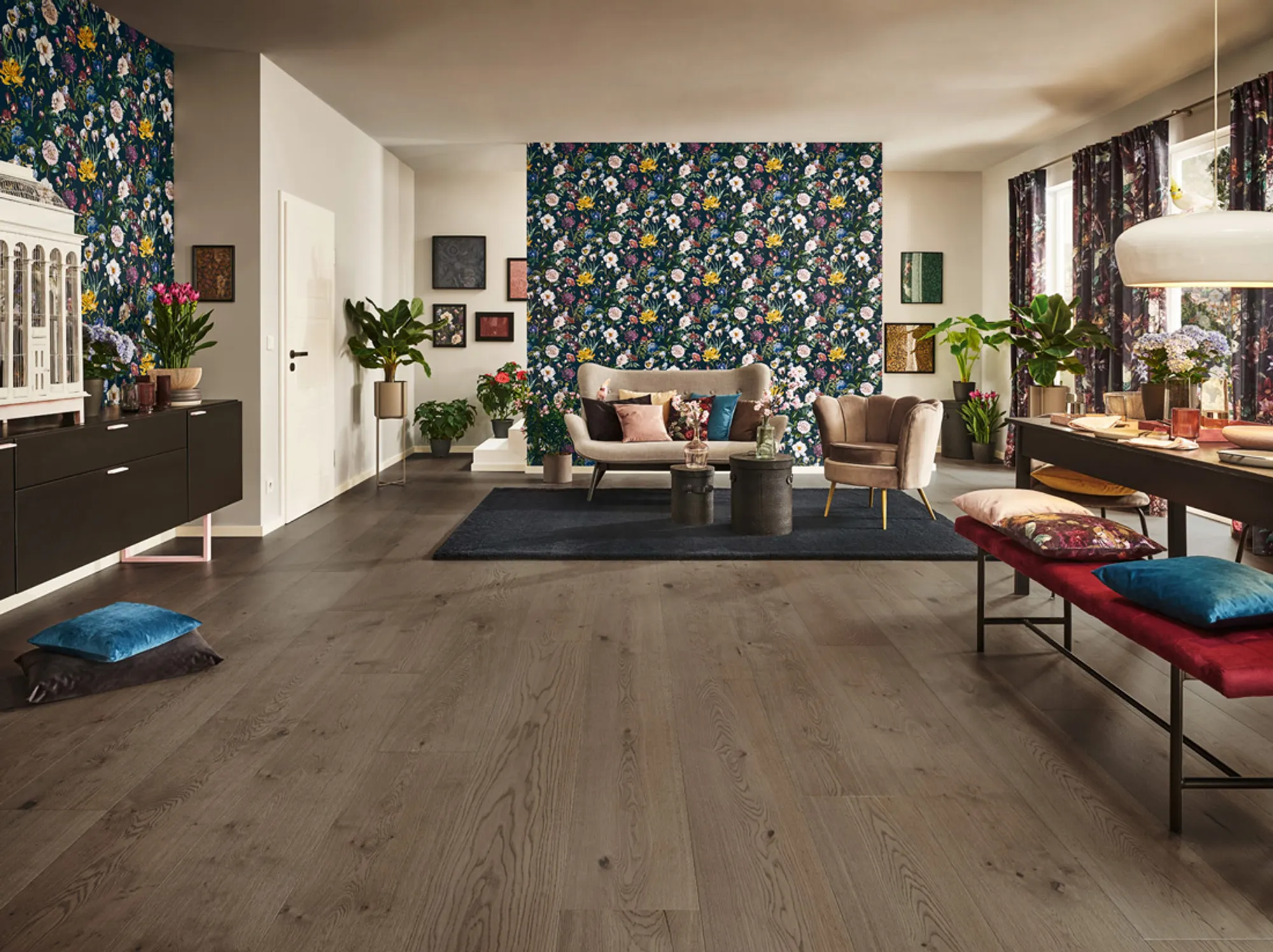 JOKA ATIVO 500 XXL Naturholzboden Landhausdiele 'AE582 Oak havanna greyVILLA ÖL'