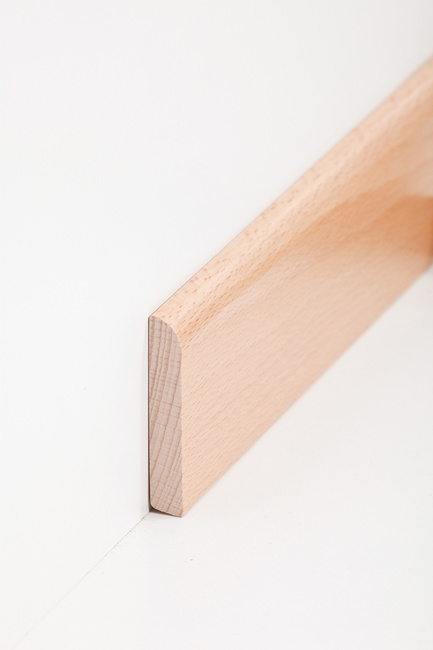 Südbrock Holz-Sockelleiste Buche lackiert | 10x58 mm | abgerundete Kante